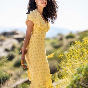 Altar'd State Bellarosa Yellow Maxi Dress M